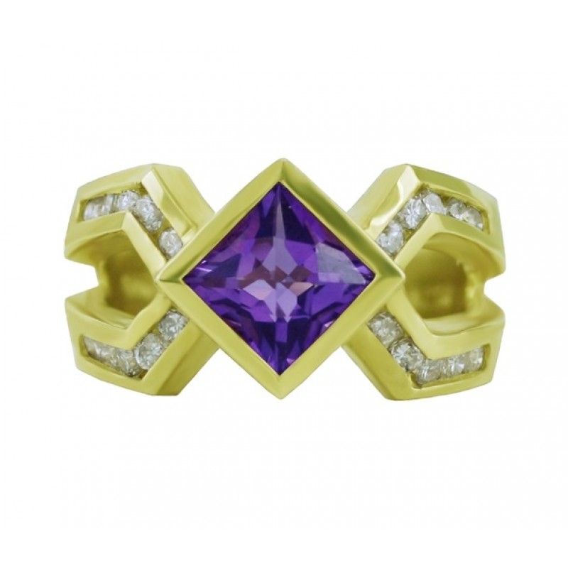 Amethyst and Diamond Ring Top 15510