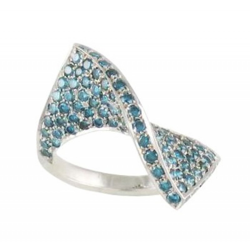 Blue Diamond Wavy Ring 10492