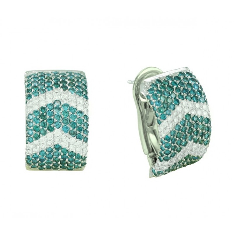 Blue and white diamond earrings Clearance