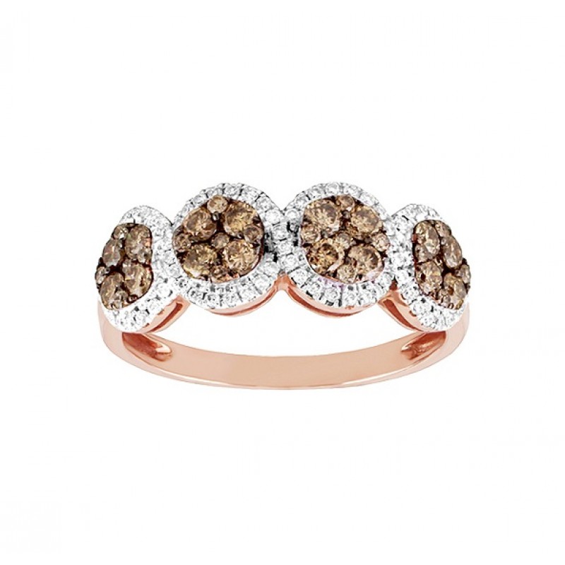 Chocolate and White Diamond Cluster Ring Top 25411