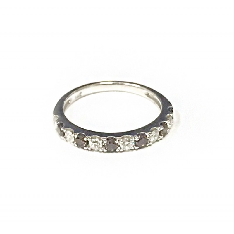 Chocolate and White Diamond Wedding Ring 27428