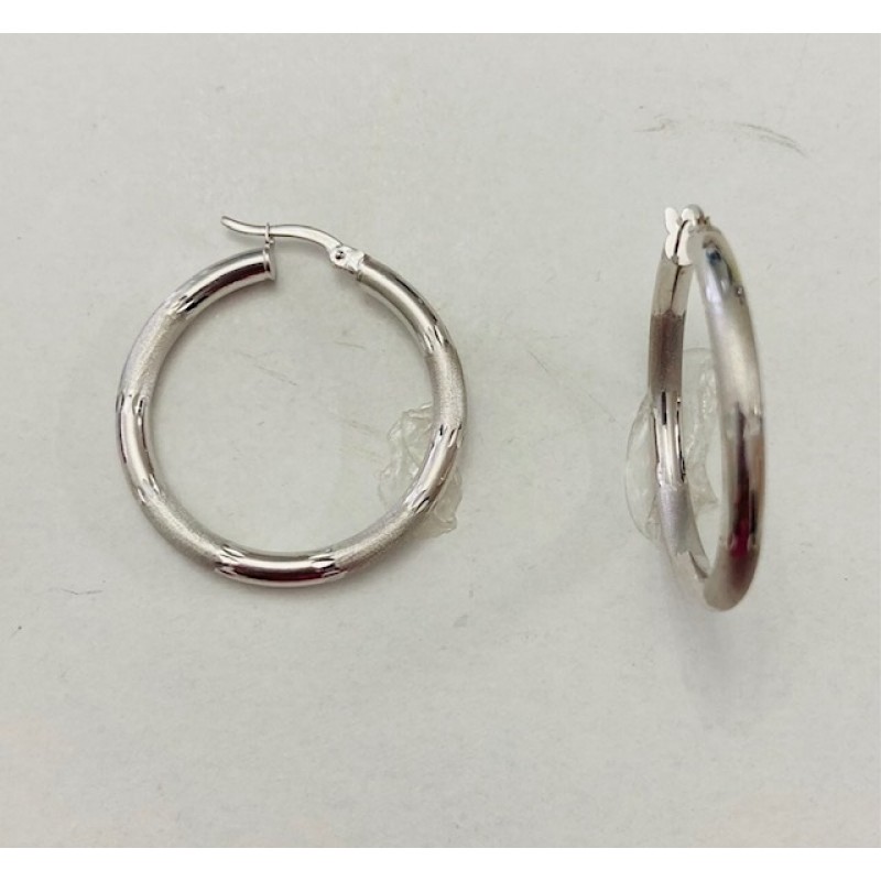 Diamond Cut Hoop Earrings 28944