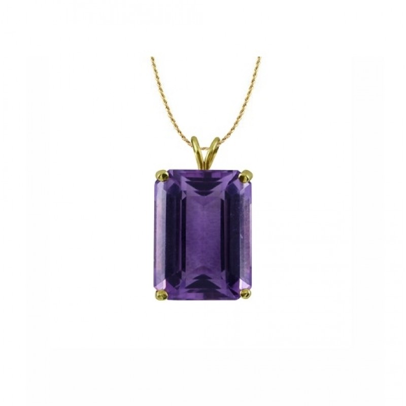Emerald Cut Amethyst Pendant 22241
