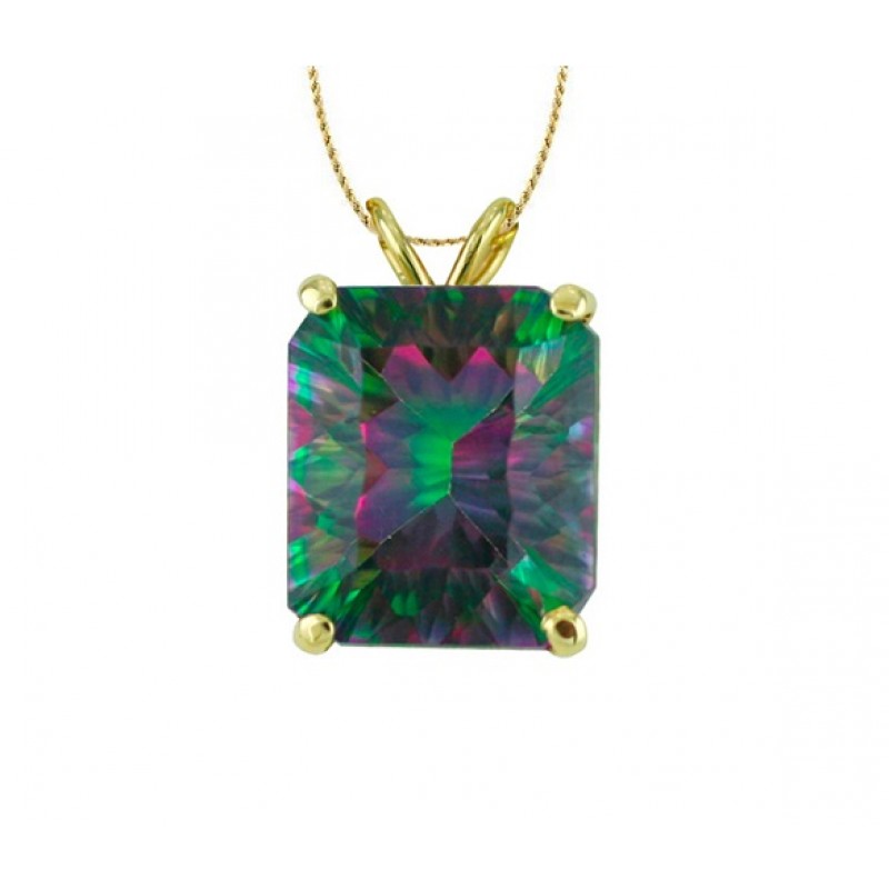 Emerald Cut Mystic Topaz Pendant 22082