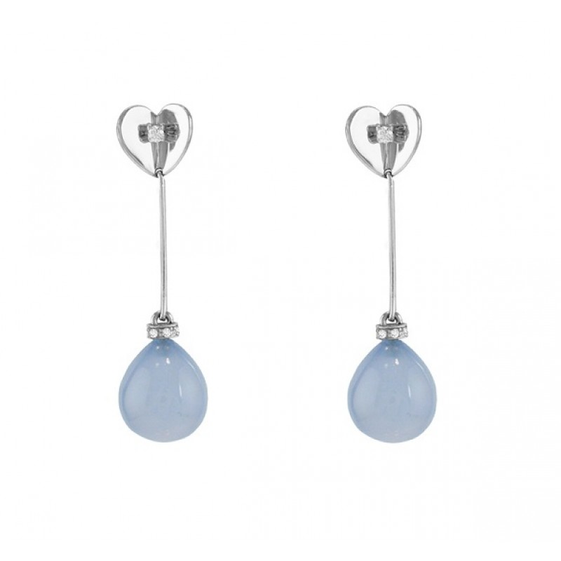 Escada Chalcedony and Diamond Dangle Earrings JH-OBDR