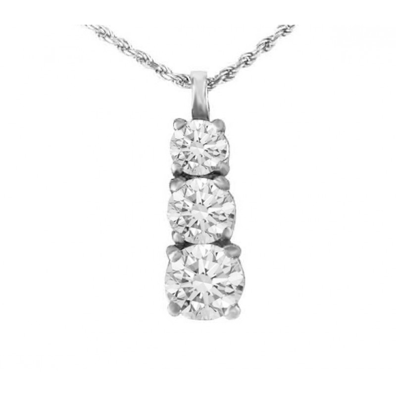 18k Gold 3 Diamond Pendant Setting - Belgium Diamonds Official Site