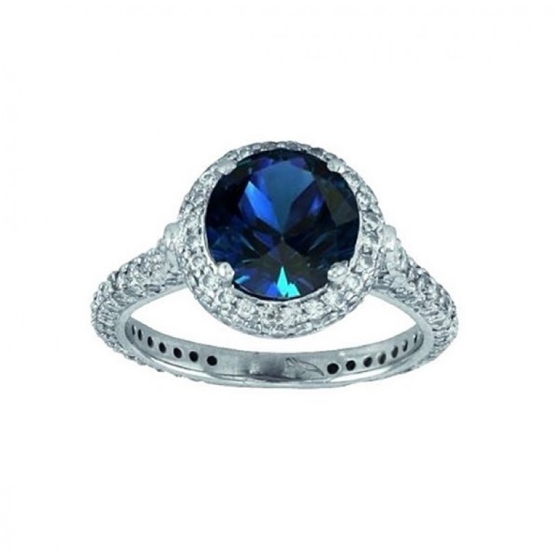 Martin Flyer Sapphire and Diamond Ring Top 5211SERPL