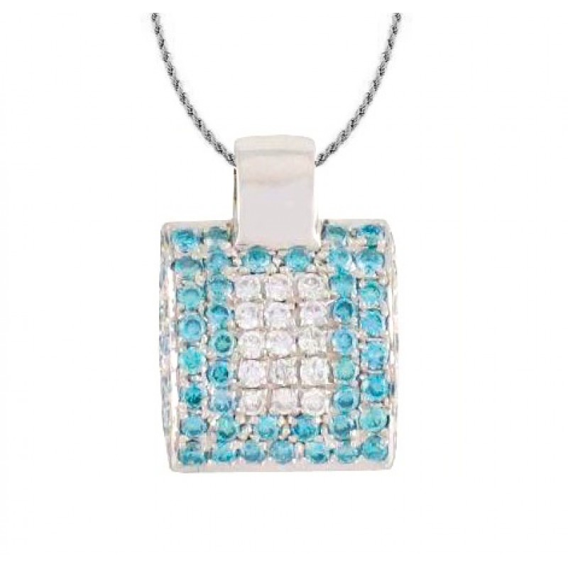 Pavé Blue Diamond Pendant 10482