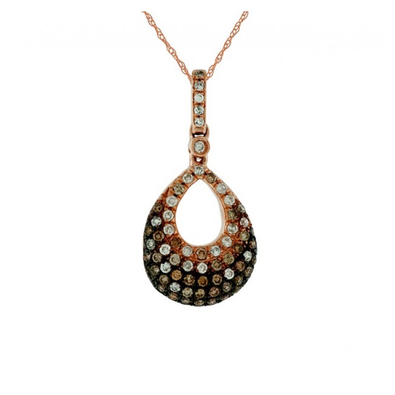 Pear Shape Chocolate and White Diamond Pendant 27763