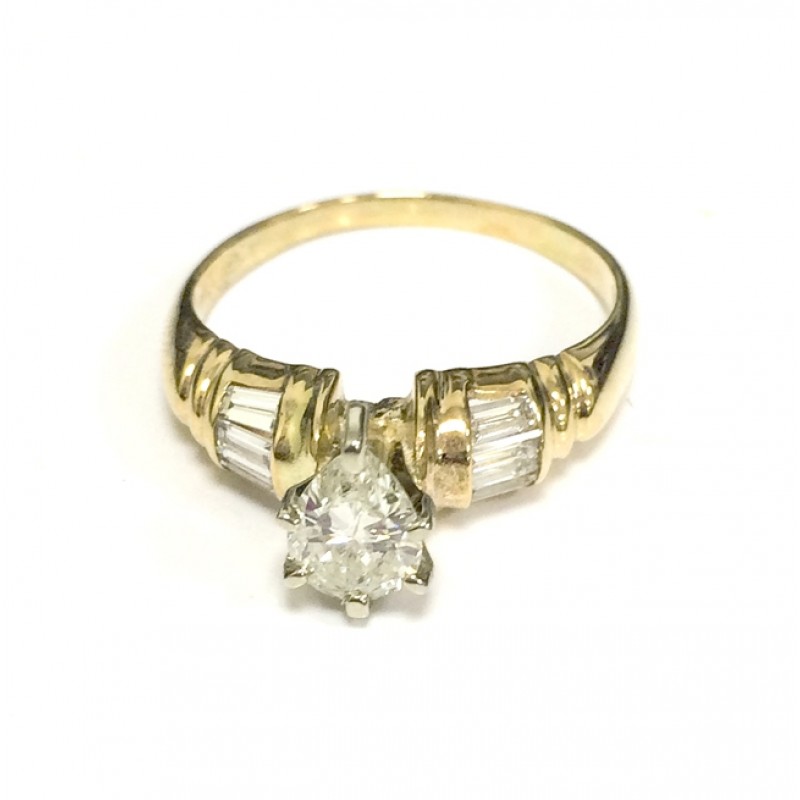 Pear Shape Diamond Engagement Ring 20265-20266