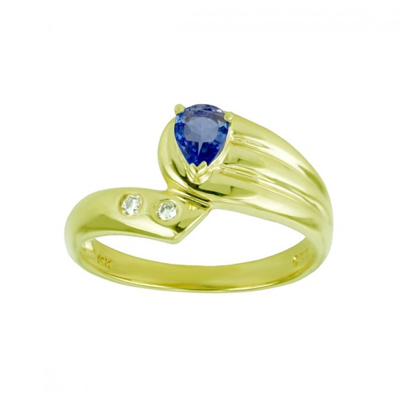 Pear Shape Tanzanite and Diamond Ring 23627