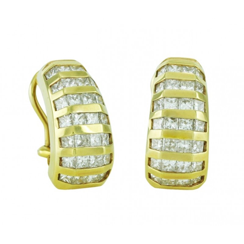Princess Cut Diamond Earrings 10453