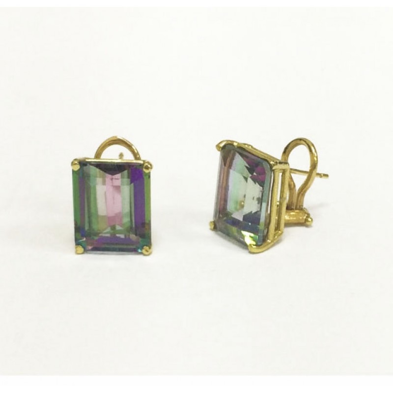 Rectangle Mystic Topaz Earrings 27050