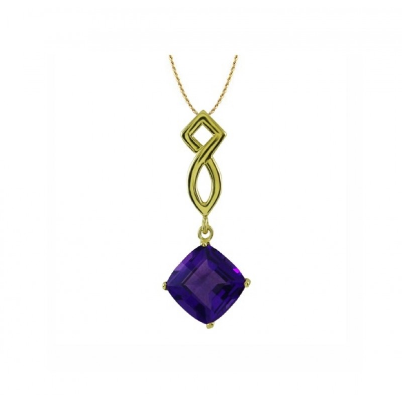 Square Shape Amethyst Pendant 26983