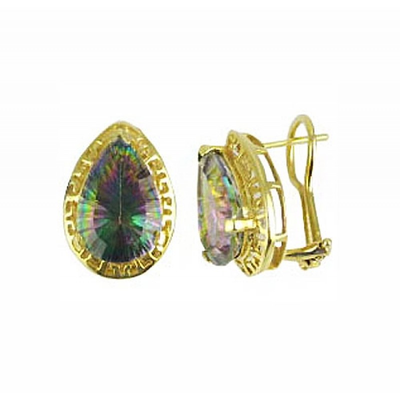 Teardrop Mystic Topaz Earrings 18154