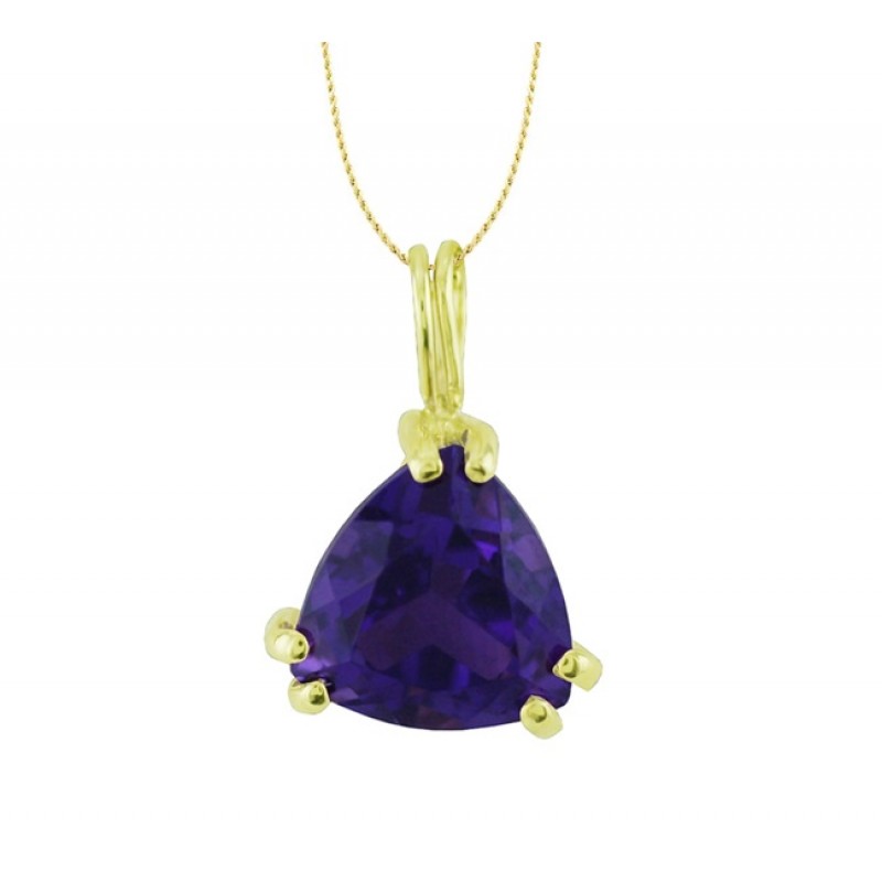 Trillion Amethyst Solitaire Pendant 22090