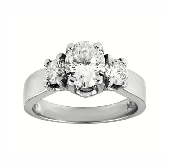 three stone oval diamond ring