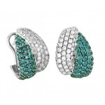 Blue and White Pavé Diamond Earrings 12171