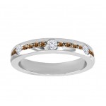 Channel Set Chocolate and White Diamond Ring 15605