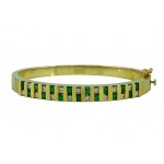 Channel Set Emerald and Diamond Bracelet 15853