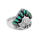 Crown Frame Turquoise Ring 24654