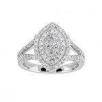 Double Halo Marquise Diamond Ring Top 23426