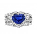 Heart Shape Sapphire and Diamond Ring Top 10101