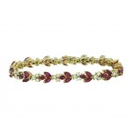 Marquise and Pear Shape Ruby and Diamond Bracelet 11443