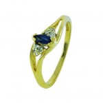 Marquise Blue Sapphire and Diamond Ring 21701