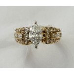 Marquise Center Baguette and Round Diamond Ring 17966-21877
