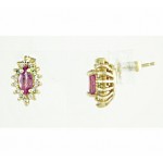 Marquise Ruby and Diamond Halo Earrings 18131