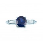 Martin Flyer Round Sapphire and Baguette Diamond Ring A4378 23181