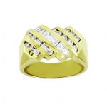 Mens Channel Set Baguette and Round Diamond Ring 17108