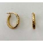 Oval Diamond Cut Hoop Earrings 28981