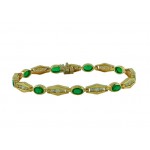 Oval Emerald and Diamond Bracelet 14638