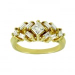 Princess Cut and Baguette Diamond Ring 15660