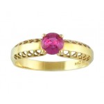Round Pink Sapphire Solitaire Ring 15476