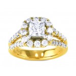 Split Shank Diamond Halo Engagement Ring Top 20589