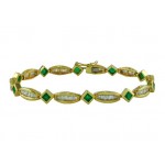 Square Emerald and Baguette Diamond Bracelet 14633