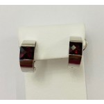 Square Red Garnet Earrings 18120