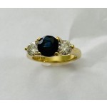 Three Stone Sapphire and Diamond Ring 29414