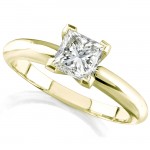 14k Yellow Gold 1/3 Ct. Solitaire Princess Cut Diamond Ring