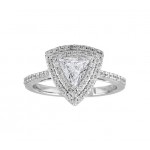 Trillion Shape Diamond Halo Ring Top 23429