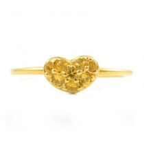 Barry Kronen Yellow Sapphire Heart Ring Top S-1654Y