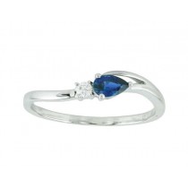 Blue Sapphire and Diamond Ring 16255