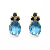 Blue Topaz and Sapphire Earrings 22194