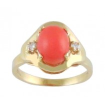 Coral and Diamond Ring 18910