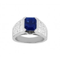 Emerald Cut Sapphire and Diamond Ring Top 10214