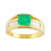 Floating Emerald and Diamond Ring 15452
