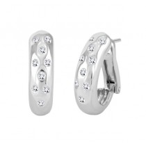 Flush Set Scattered Diamond Earrings 17242